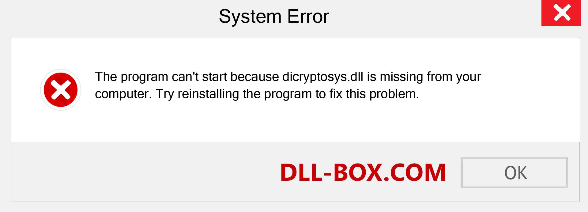  dicryptosys.dll file is missing?. Download for Windows 7, 8, 10 - Fix  dicryptosys dll Missing Error on Windows, photos, images